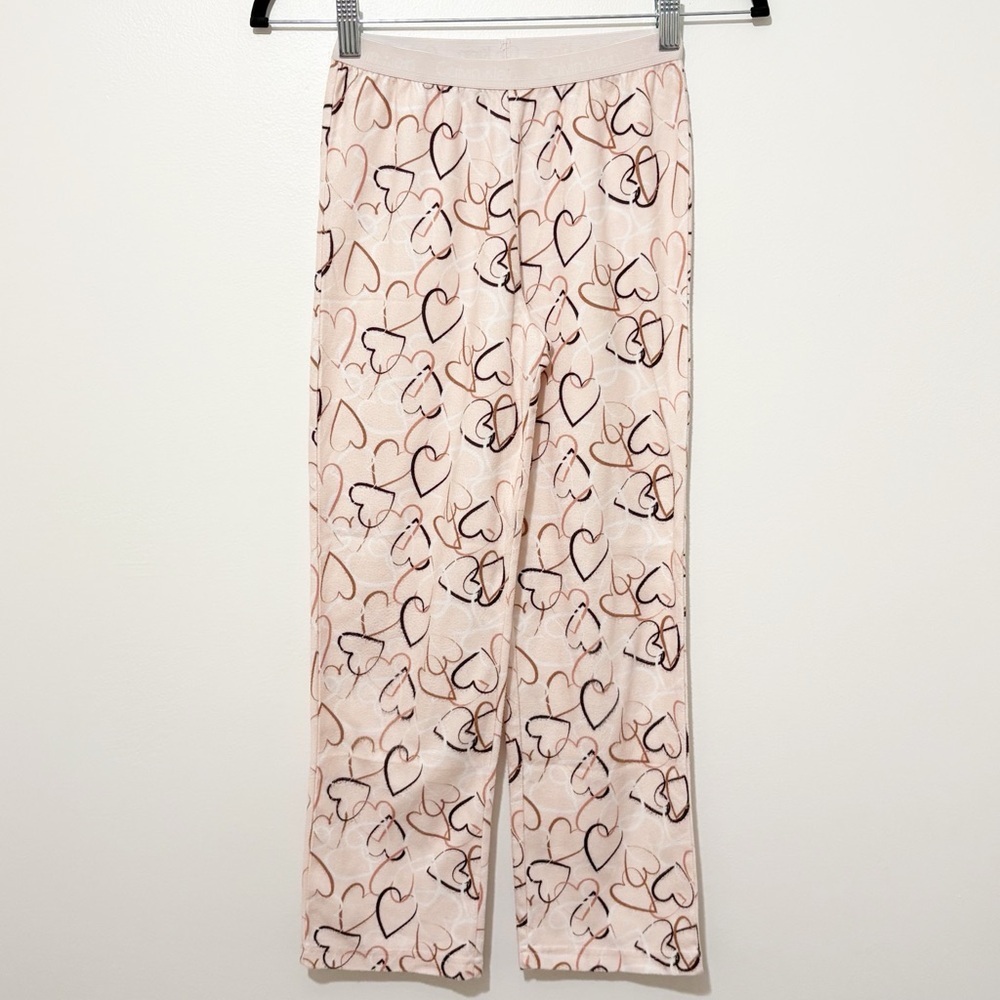 5/20$ Calvin Klein Girls Pink Heart Lounge Pajama Pants Size Medium 7/8